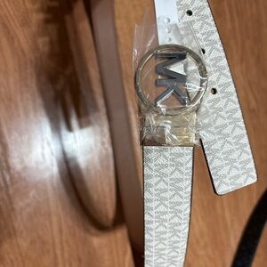 Michael Kors Signature White Belt